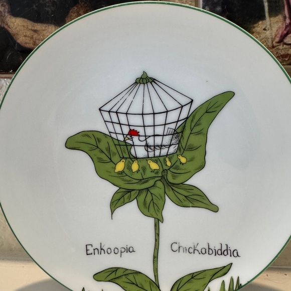 Scully & Scully Whimsical Nonsense Botanical Salad Or‎ Dessert Plates Three - Picture 2 of 10